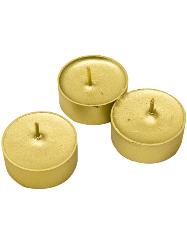 6 Bougies chauffe-plats dorées