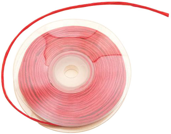 Rouleau de raphia avec fil métallique rouge