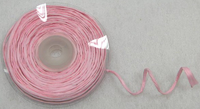 Rouleau de raphia avec fil métallique rose 10 m