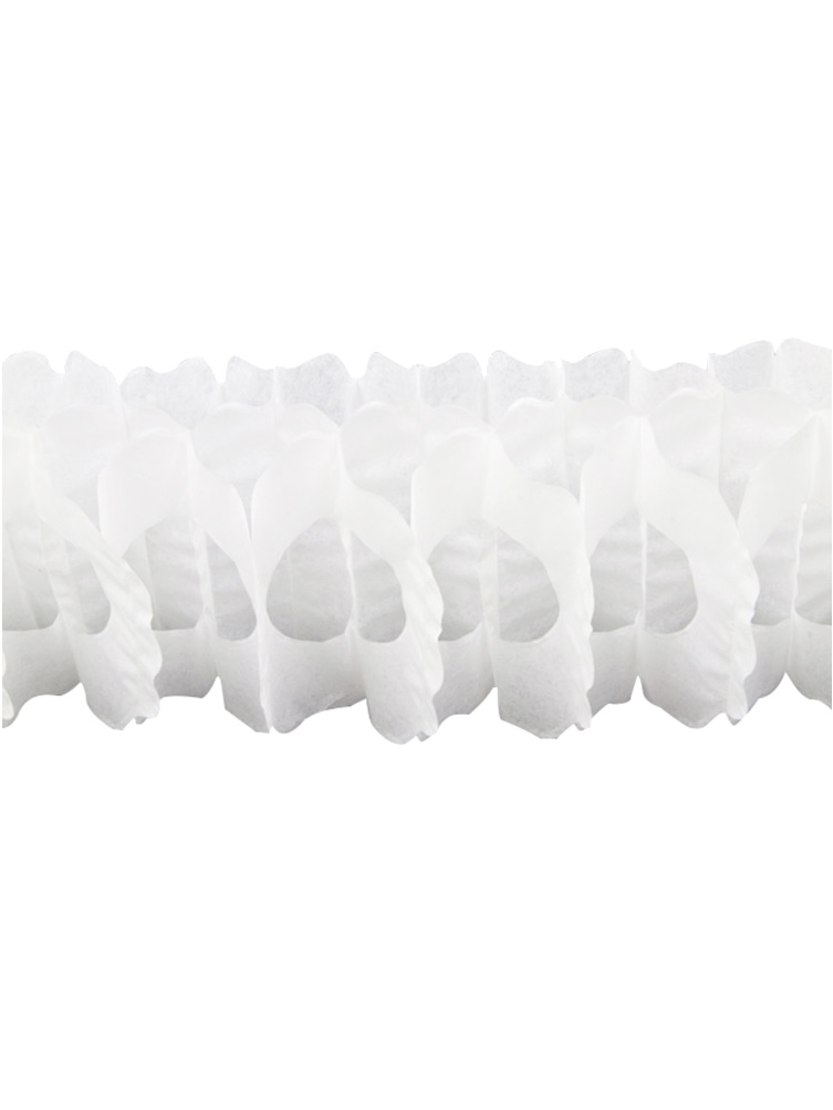 Guirlande papier blanche zinnia 15cm x 4m