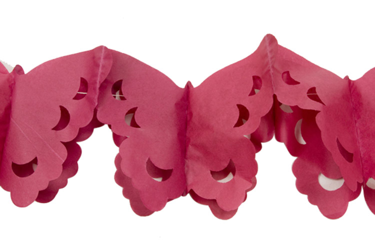 Guirlande papier papillons bordeaux 4 m