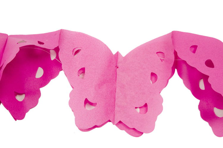 Guirlande papier papillons rose 4 m