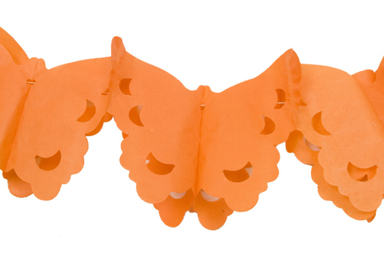 Guirlande papier papillons orange 4 m
