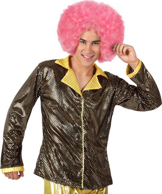 Veste disco dorée brillante homme