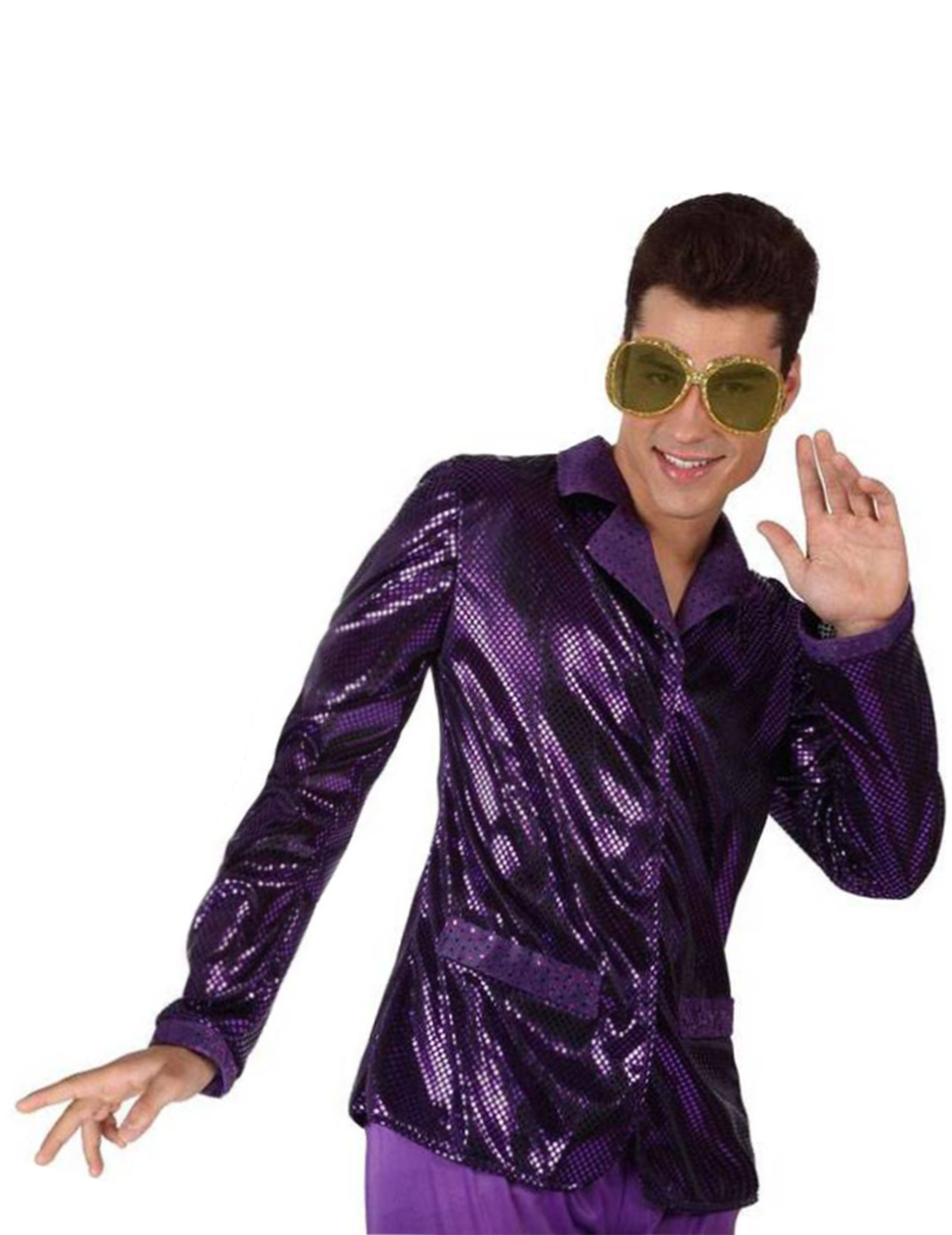 Veste disco violette brillante homme