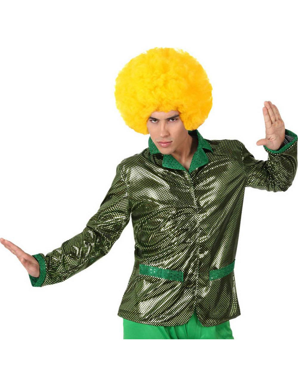 Veste disco verte brillante homme