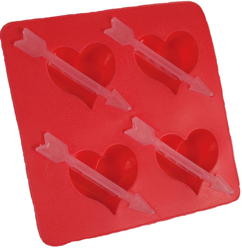 Moule à glacons forme flèches et coeurs pour 4 glacons