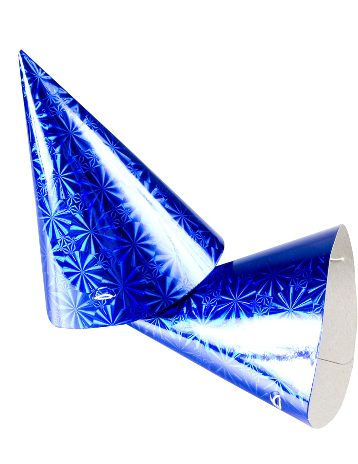 5 chapeaux en papier luxe bleus