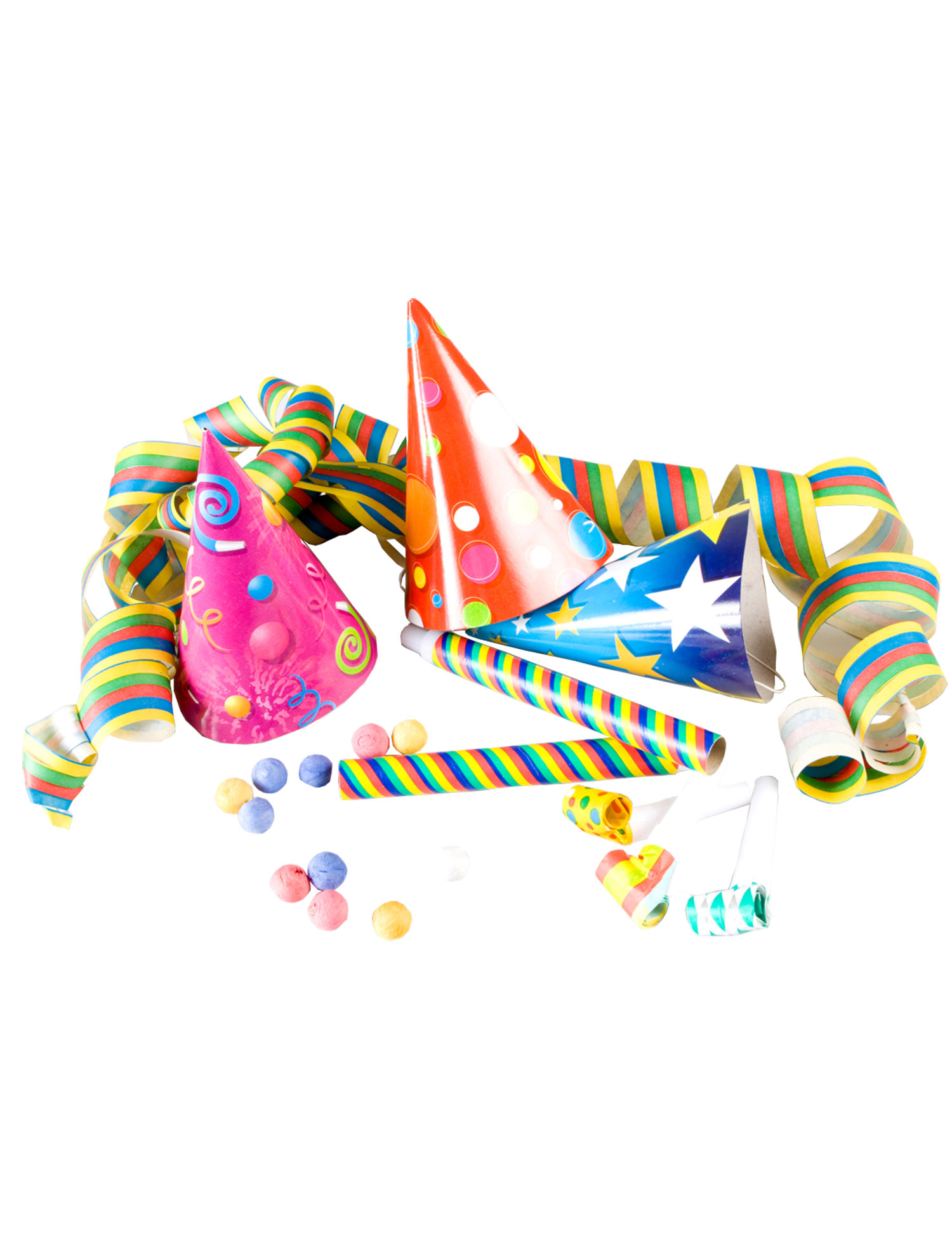 Kit de cotillons multicolores 10 personnes