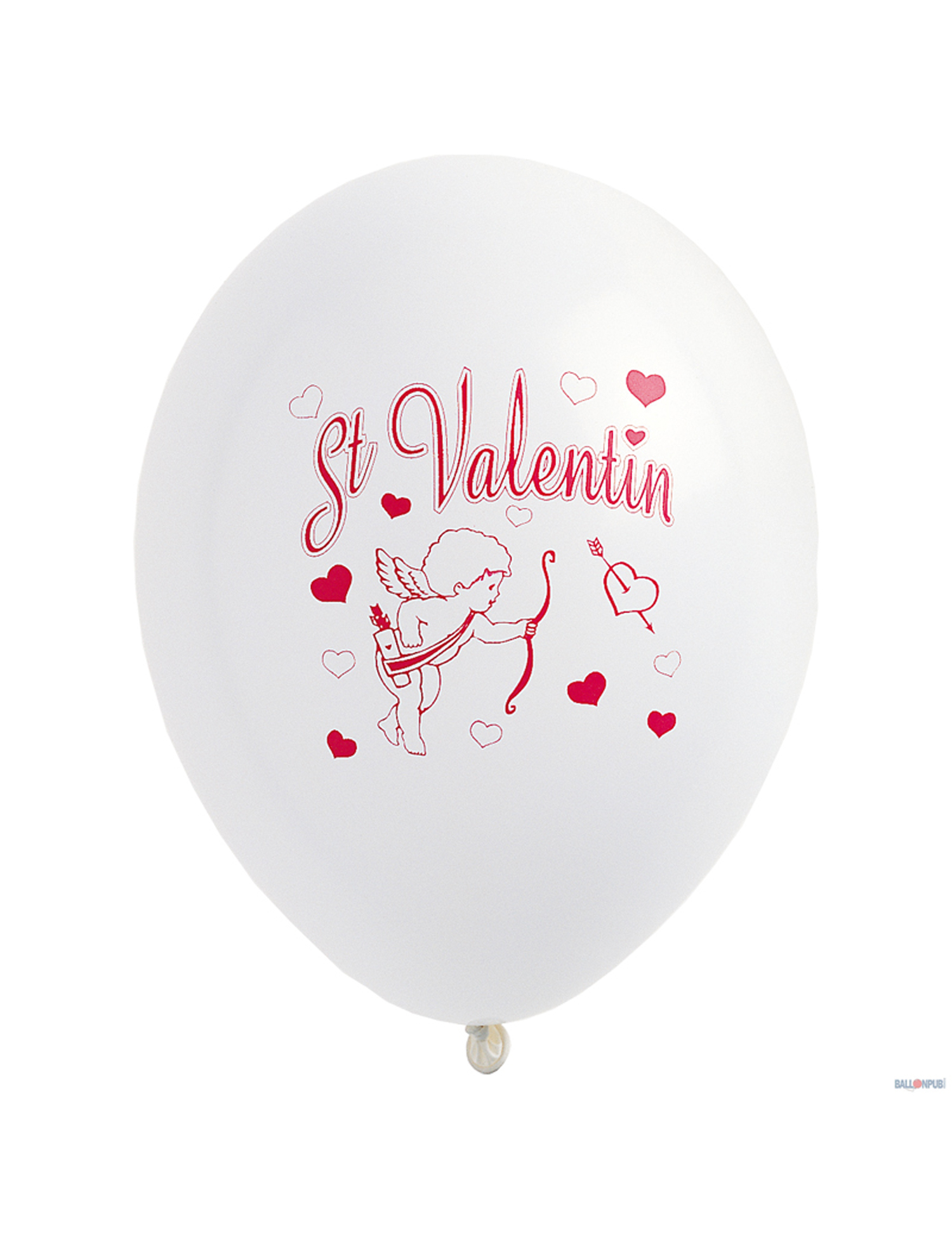 10 Ballons St Valentin blanc 29 cm