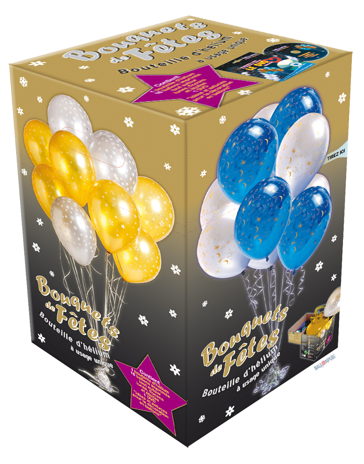 Bouteille hélium 0,25m3 avec ballons et DVD