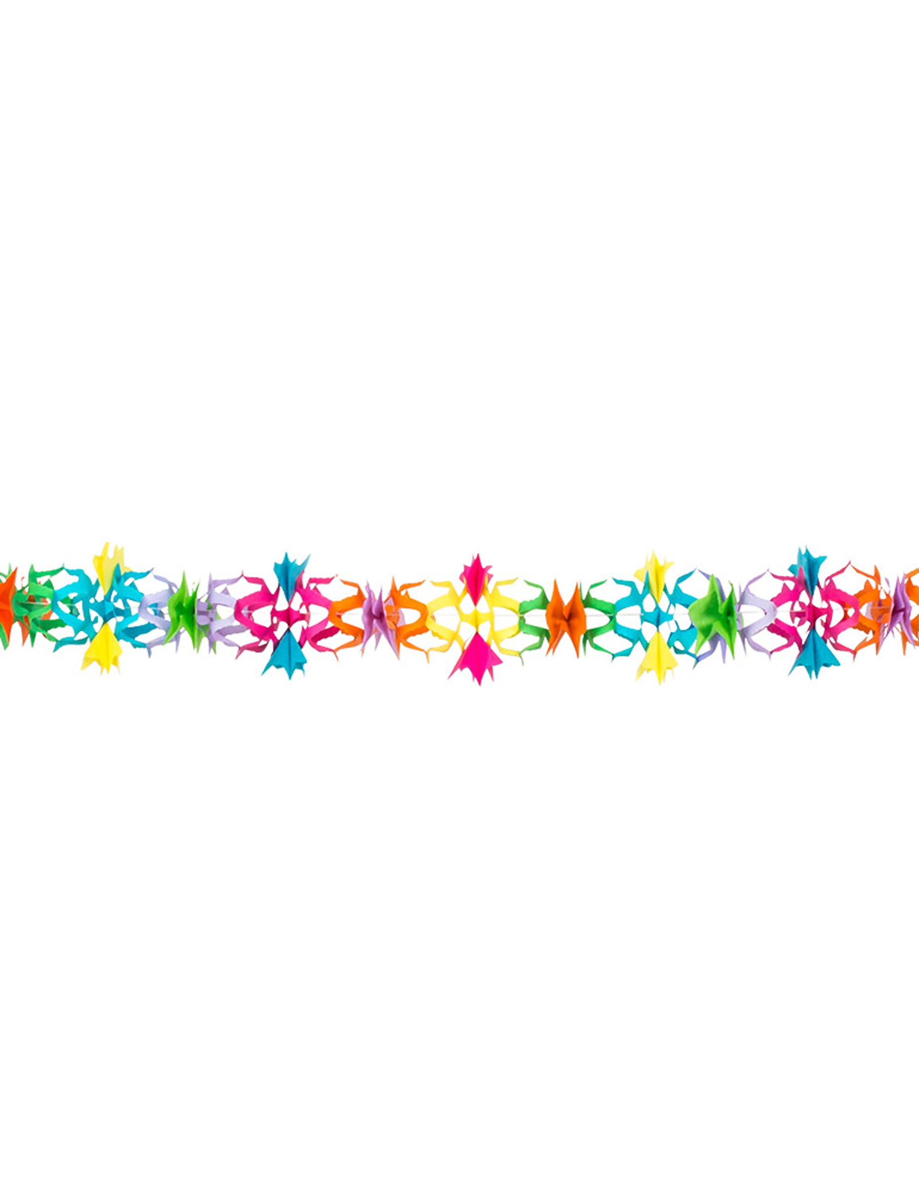 Guirlande papier multicolore motif fleurs