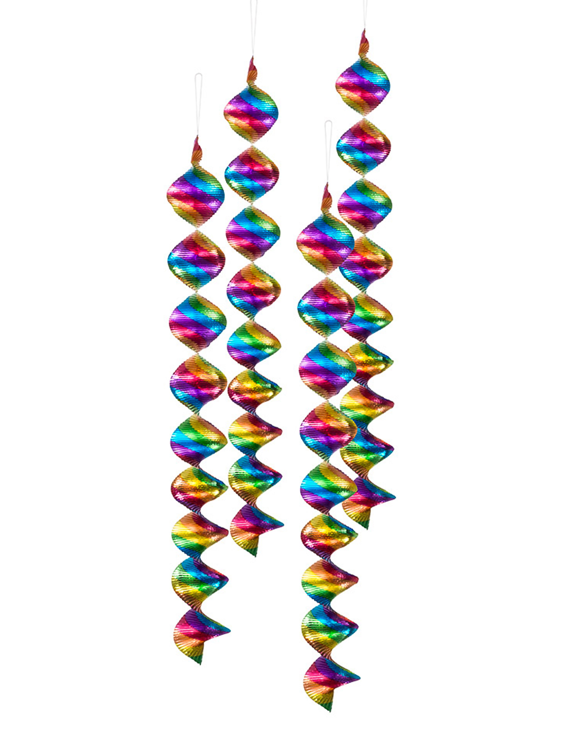 4 Suspensions spirales multicolores