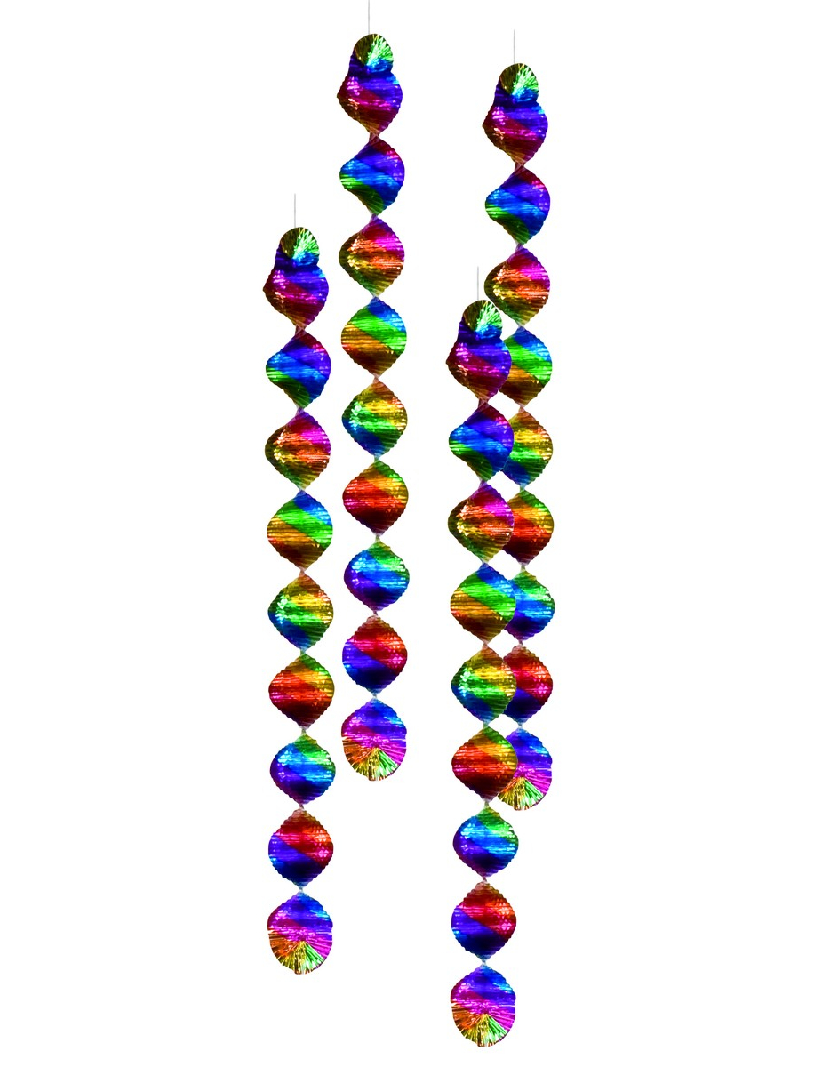 4 Suspensions spirales multicolores