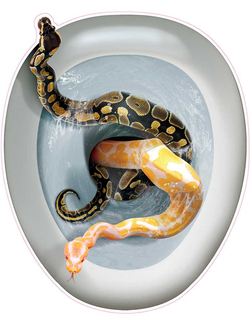 Décoration autocollante pour abattant de wc Serpents