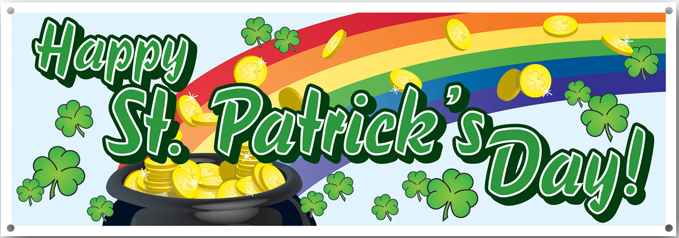 Bannière Happy Saint-Patrick's Day 1,5 m x 53,3 cm
