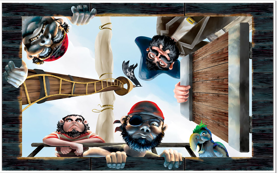 Décoration murale bateau de pirate