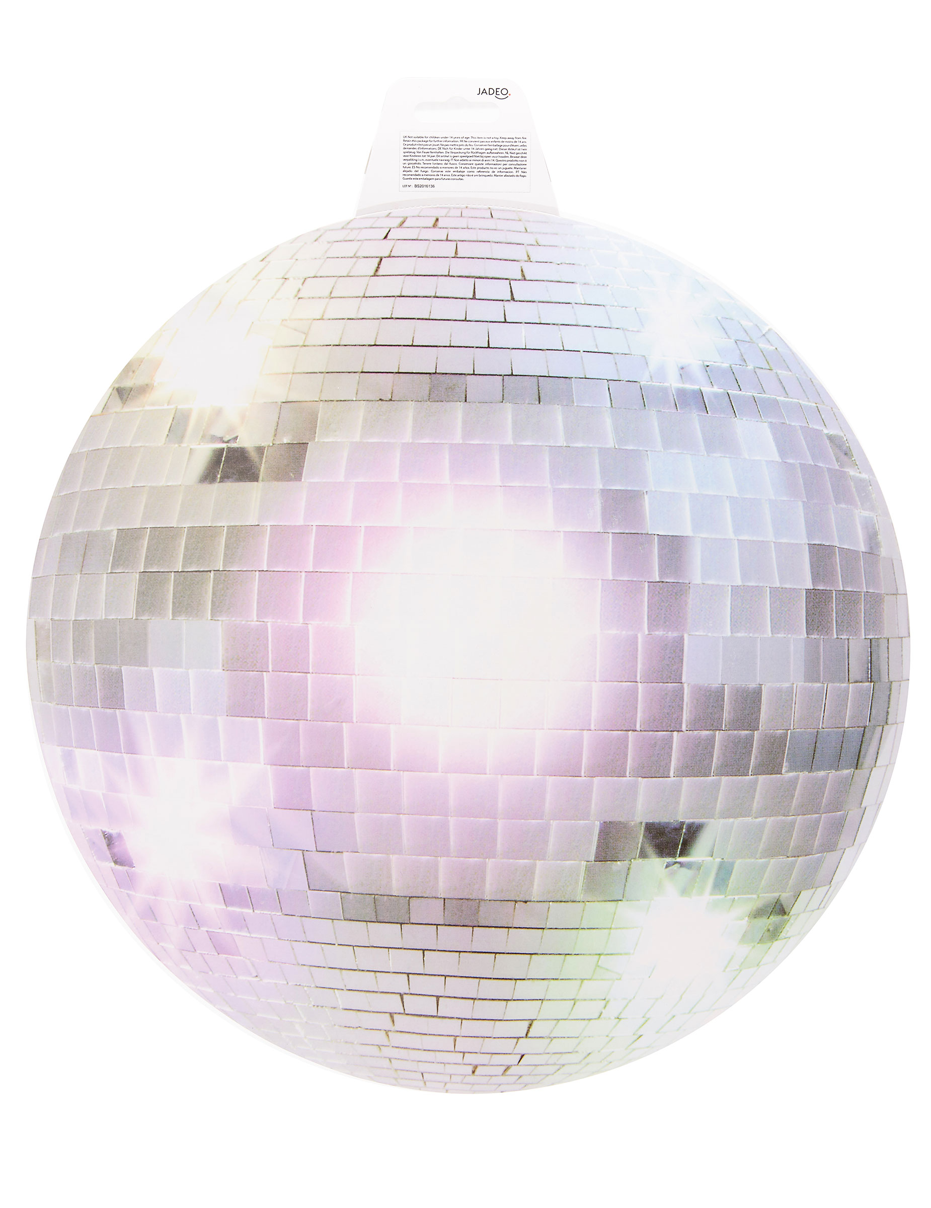 Décoration murale boule disco argentée 34 cm