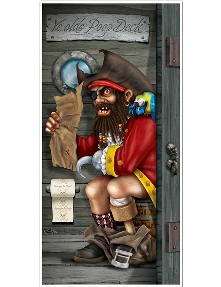 Décoration de porte Pirate au toilette 76,2 cm x 1,52 m