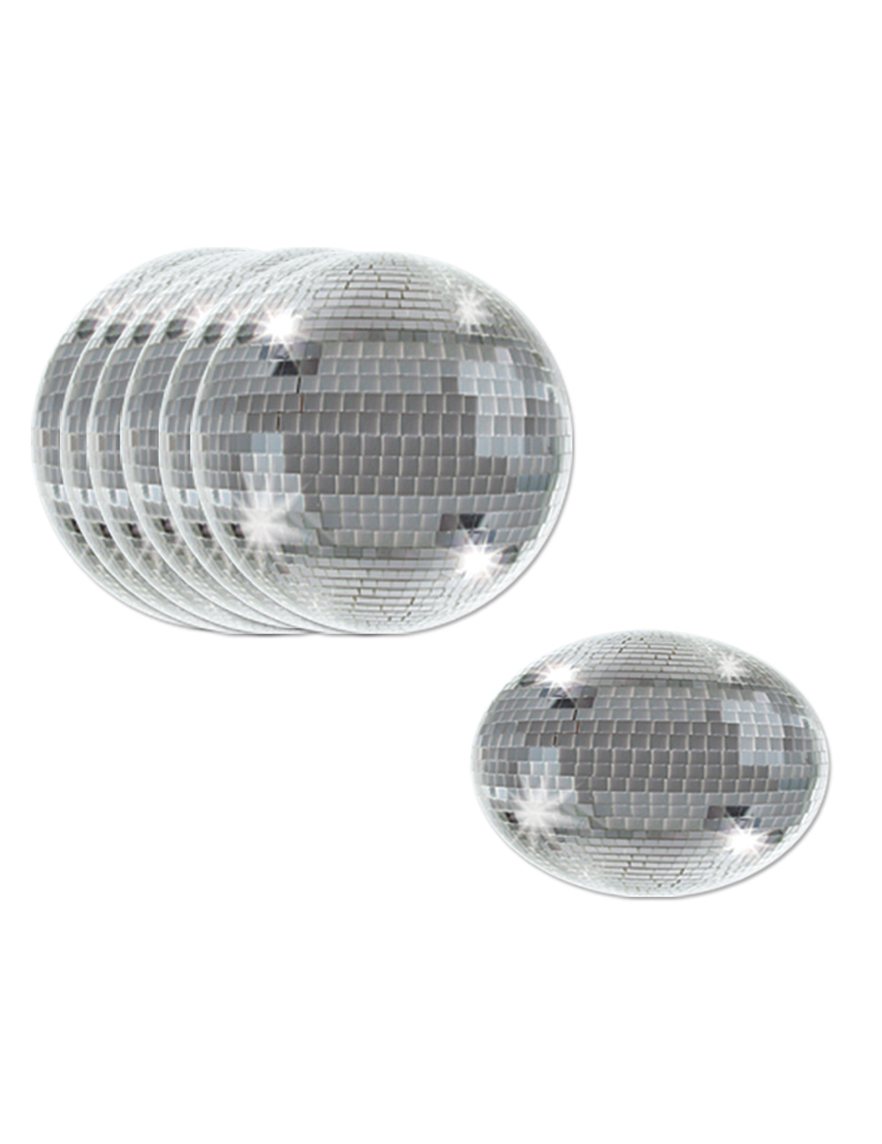 Sous-verres boules disco argentées