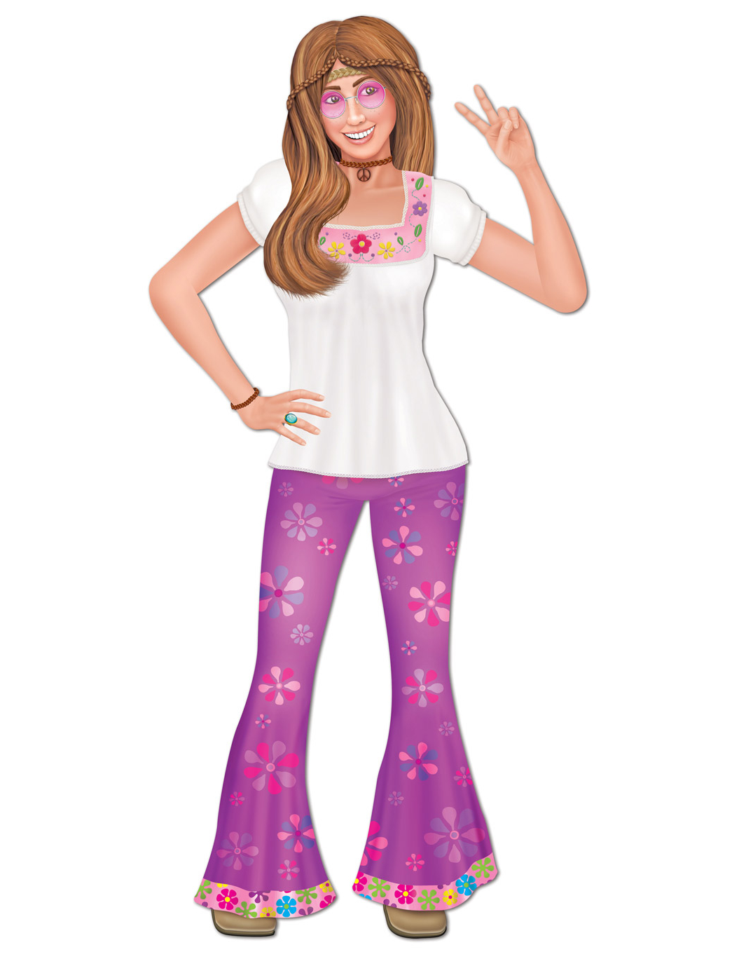 Figurine géante femme hippie