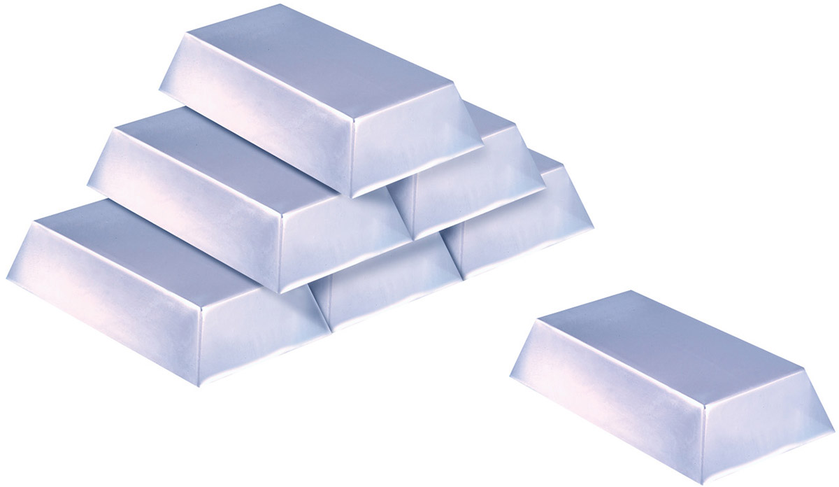 6 Faux lingots argent