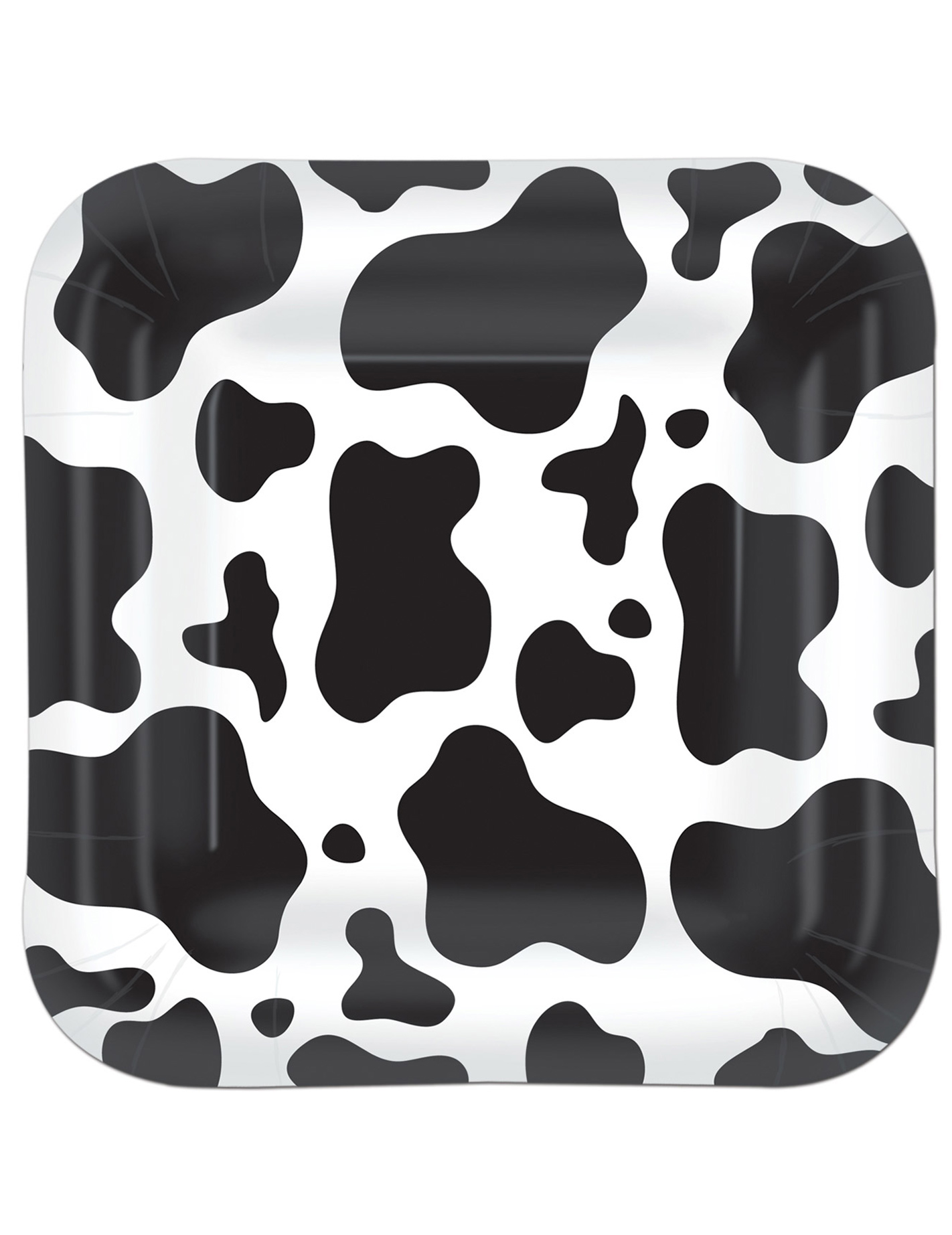 8 Assiettes en carton carrées peau de vache 23 cm