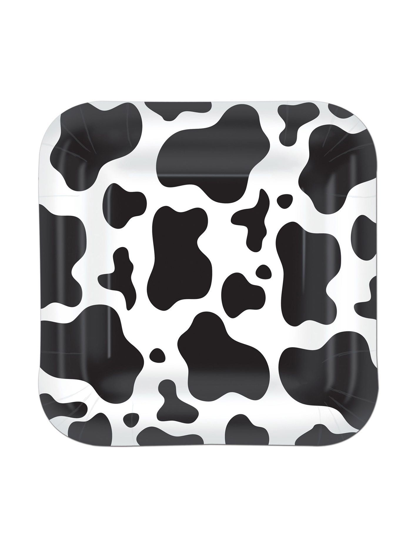 8 Petites assiettes en carton carrées vache 18 cm