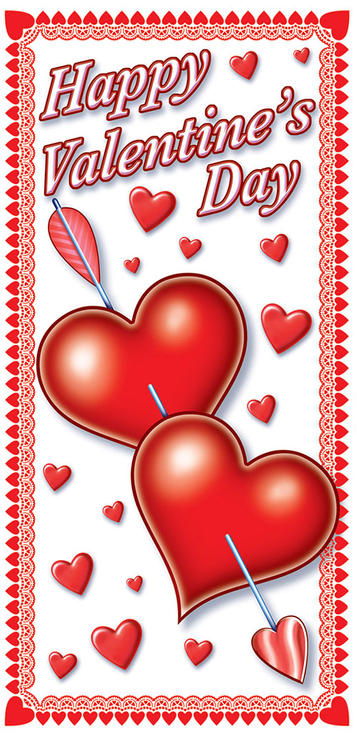 Décoration de porte coeur Saint-Valentin