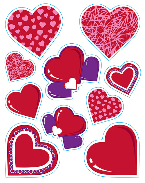 20 Stickers c urs Saint Valentin