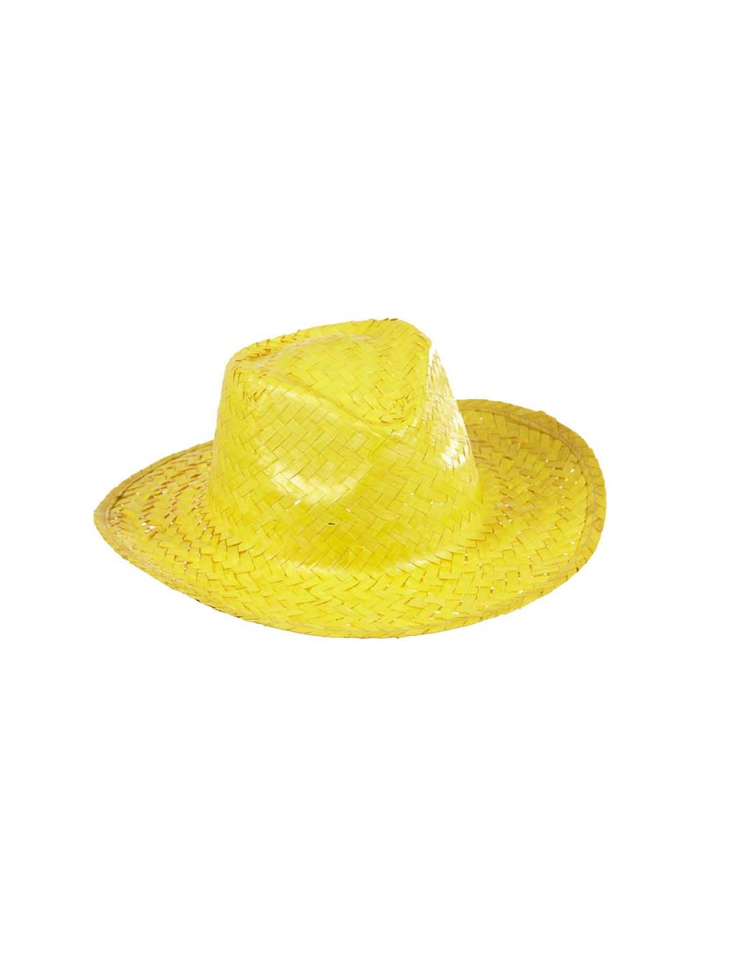 Chapeau cowboy jaune en paille adulte