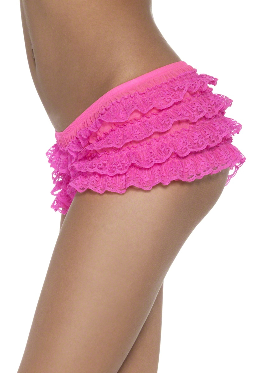 Shorty rose fluo en dentelle femme
