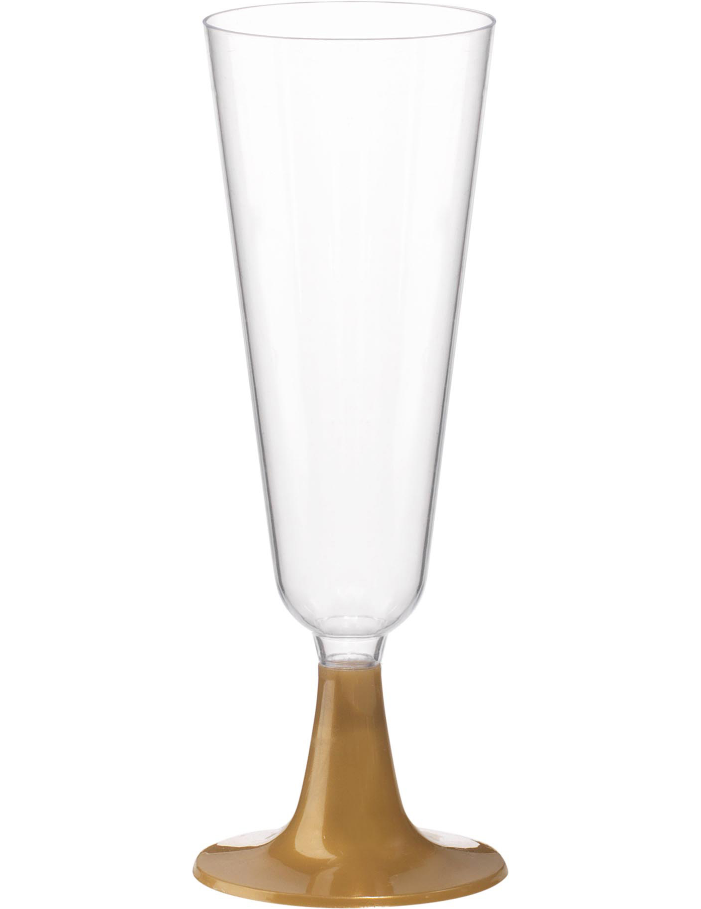 6 Flûtes à champagne plastique or