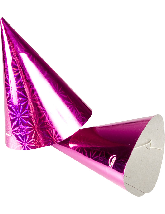 5 chapeaux en papier luxe rose