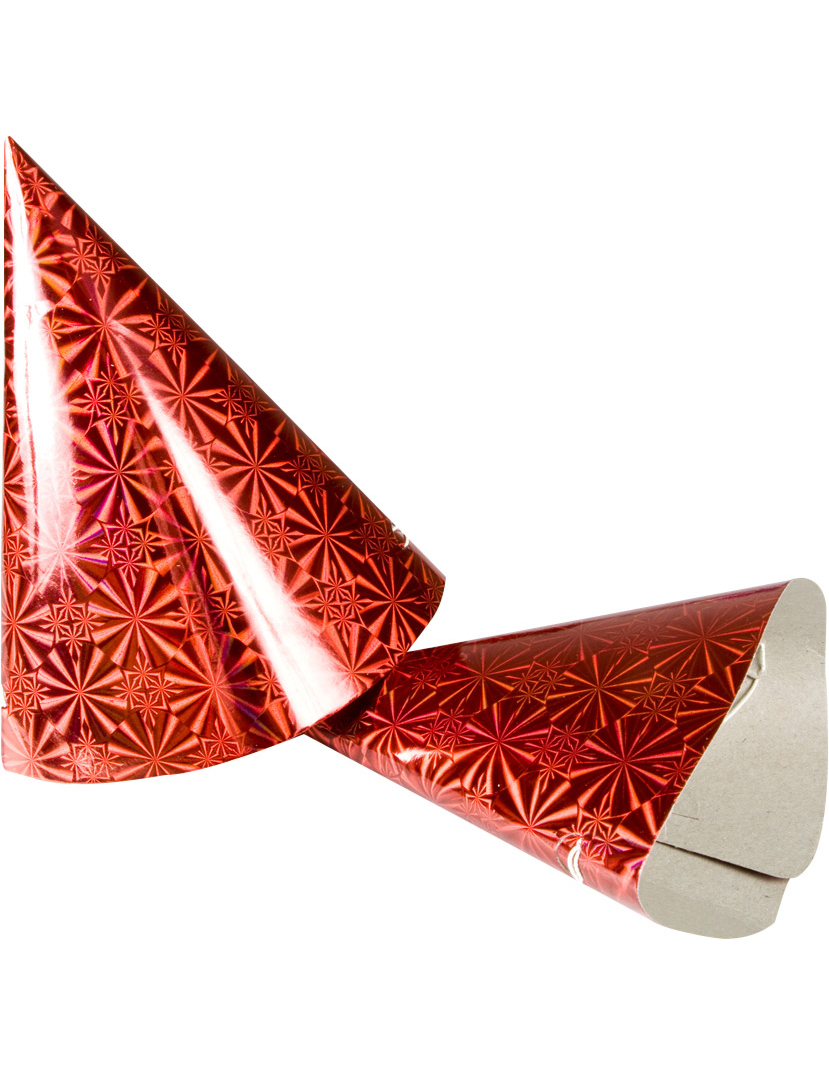 5 chapeaux en papier luxe rouges