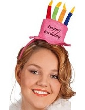 Mini chapeau Joyeux anniversaire rose adulte
