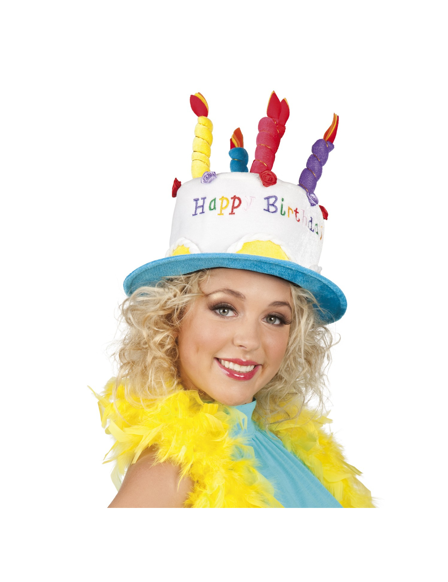Chapeau Happy Birthday bleu adulte