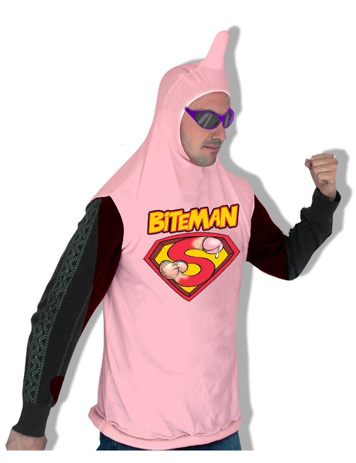 T-shirt humoristique rose Biteman