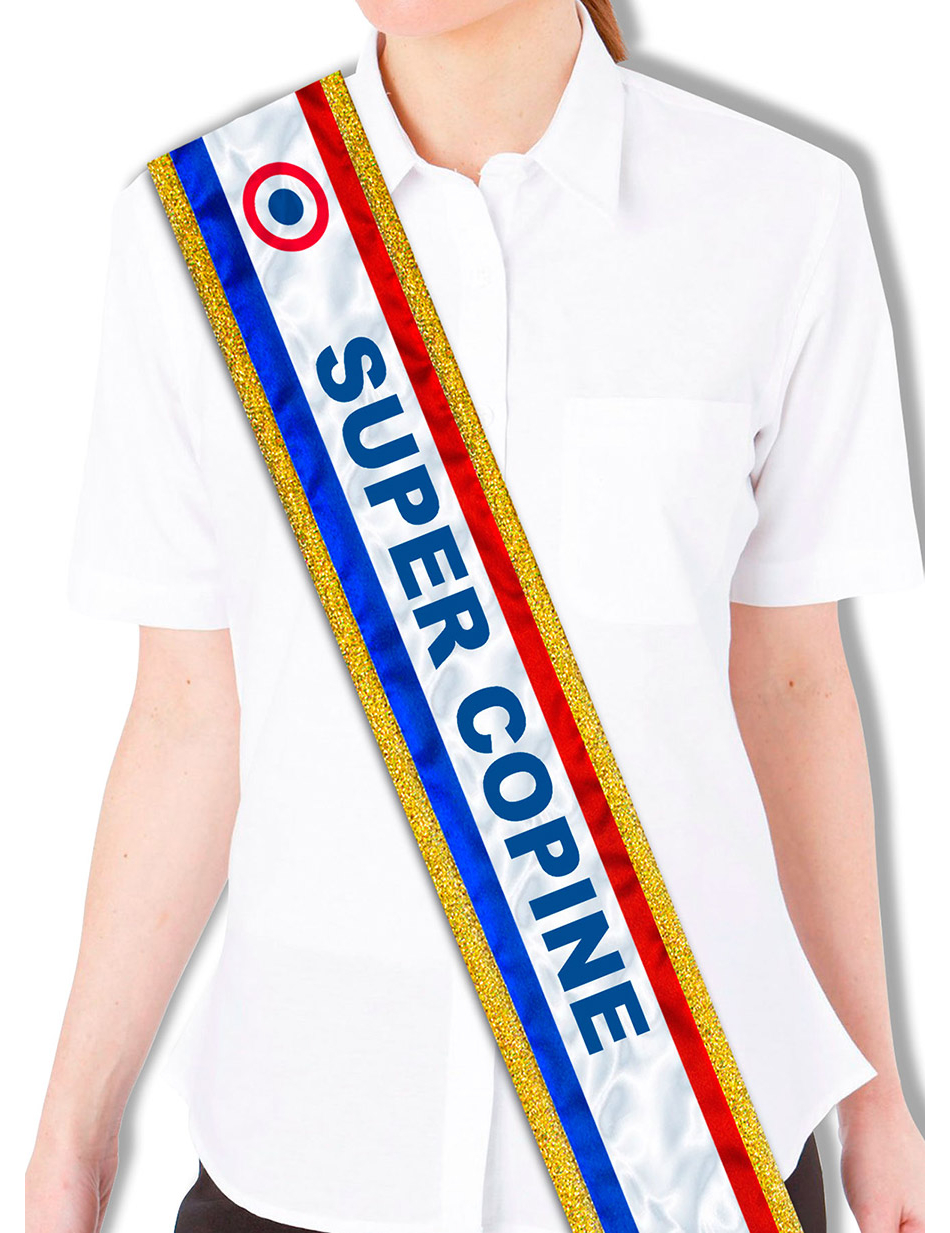 Echarpe humoristique tricolore Super Copine femme