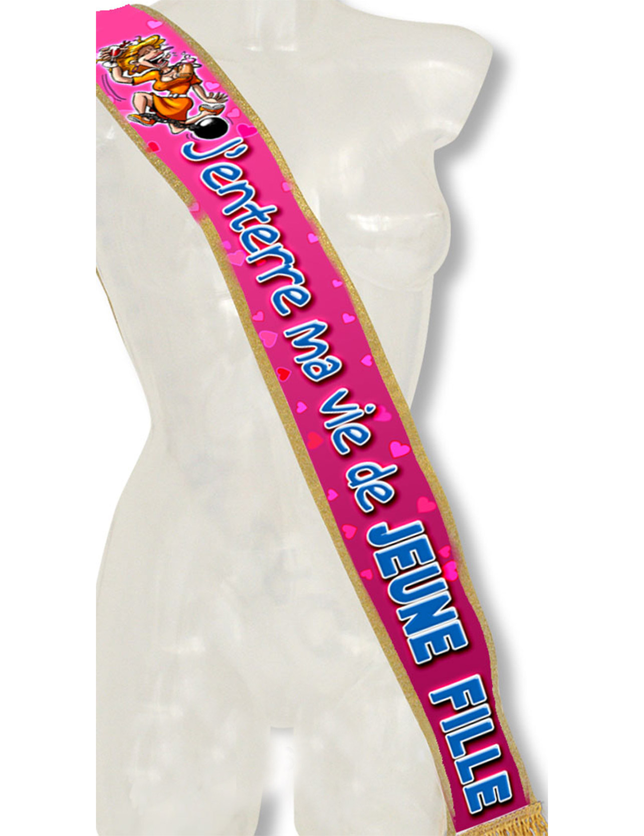 Echarpe humoristique rose J'enterre ma vie de jeune fille