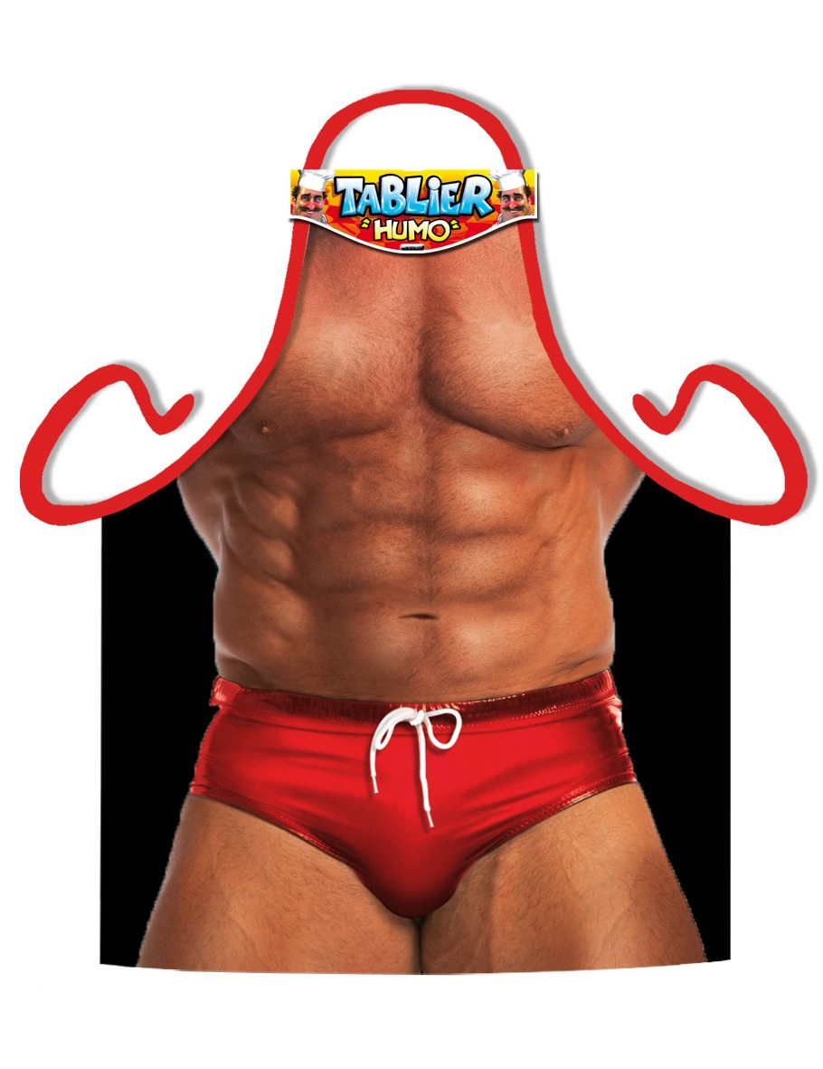 Tablier humoristique homme slip rouge adulte