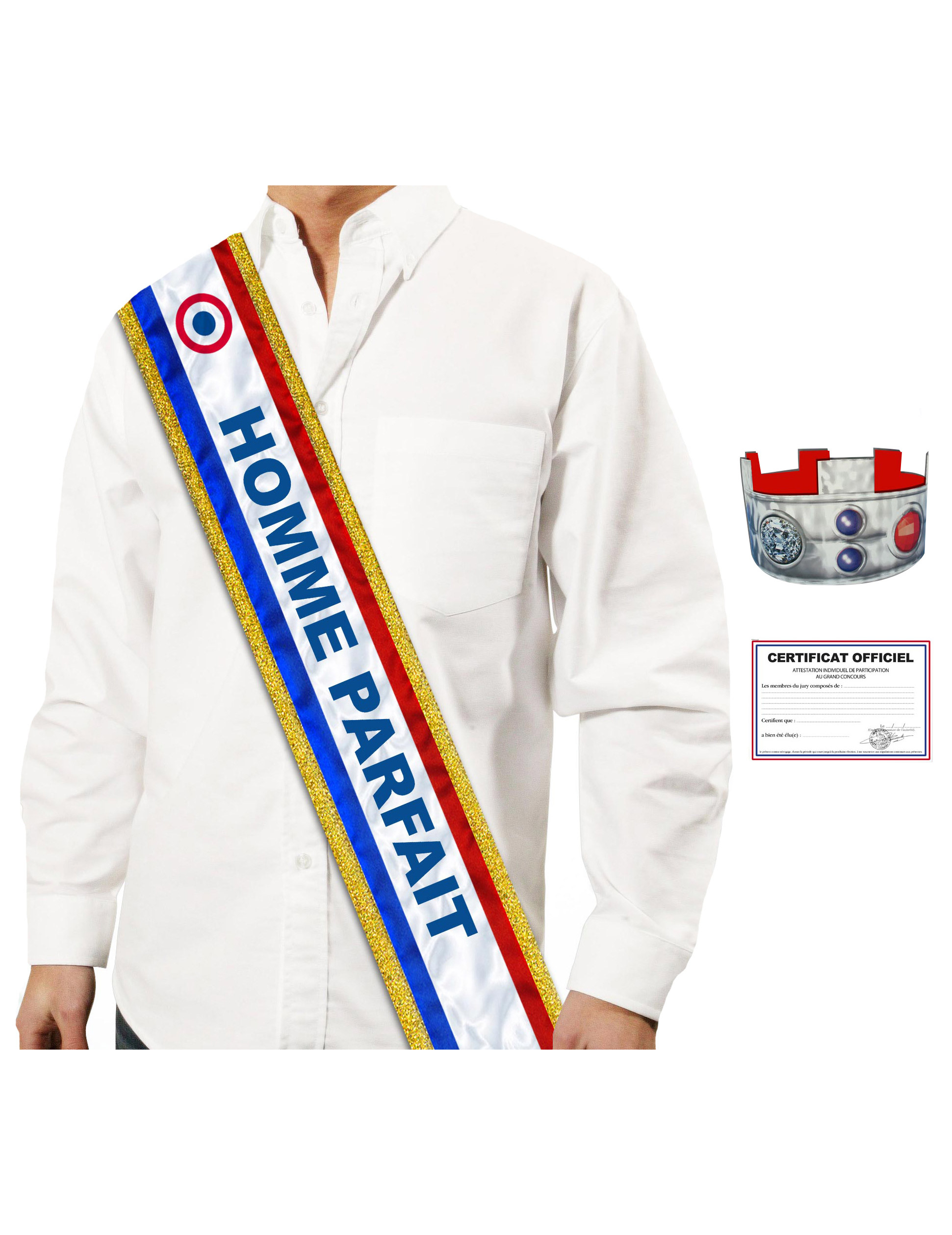 Echarpe humoristique tricolore Homme Parfait adulte