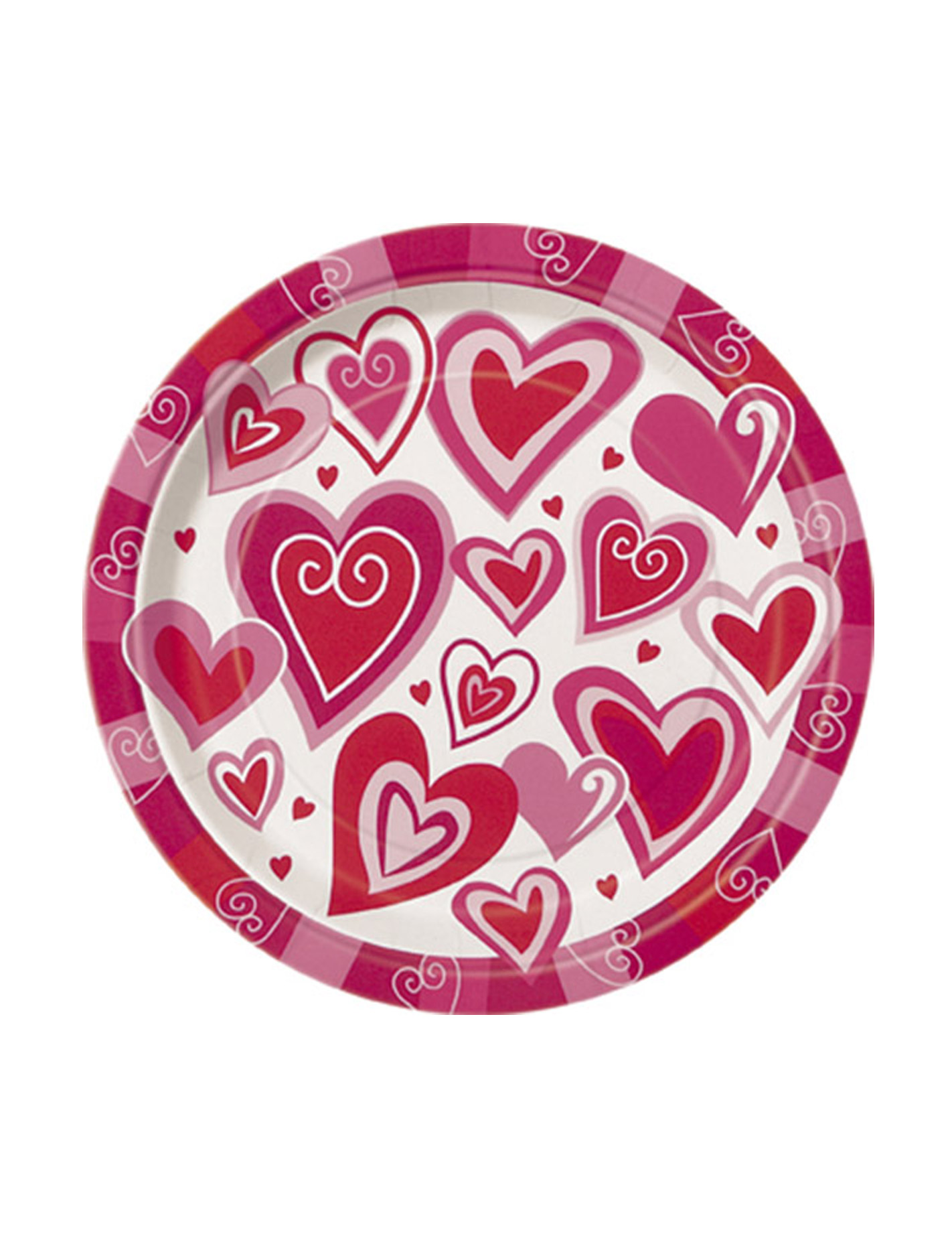 8 Petites assiettes en carton C urs du bonheur 18 cm