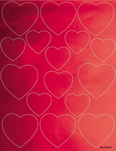 4 feuilles autocollants coeurs roses