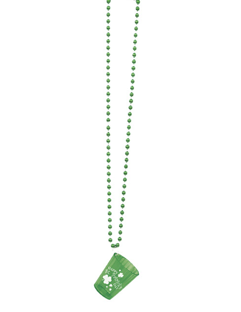 Collier avec verre shooter Saint Patrick