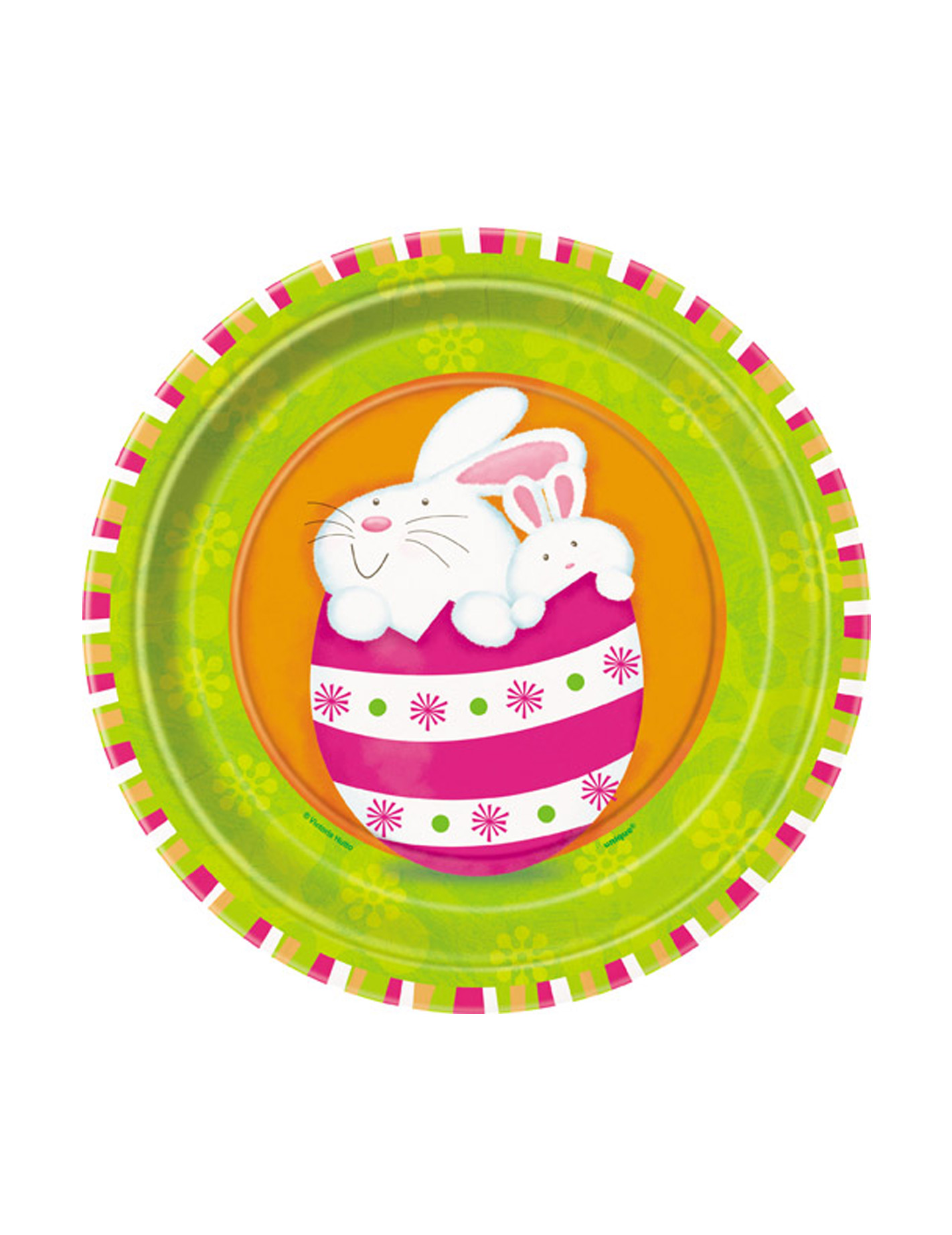 8 Petites assiettes en carton Lapin Rigolo 18 cm