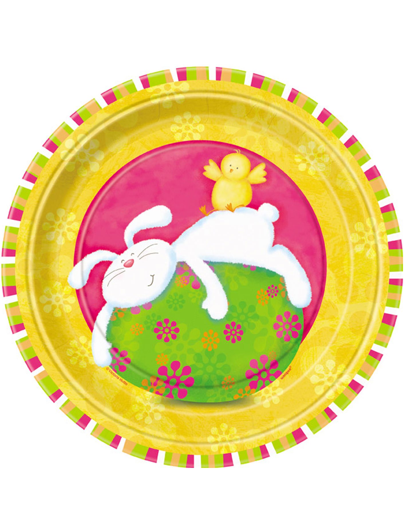 8 Assiettes en carton Lapin Rigolo 23 cm