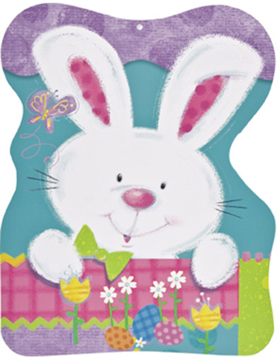 Décoration cartonnée lapin de Pâques