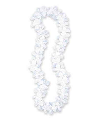 Collier Hawaï blanc 101 cm