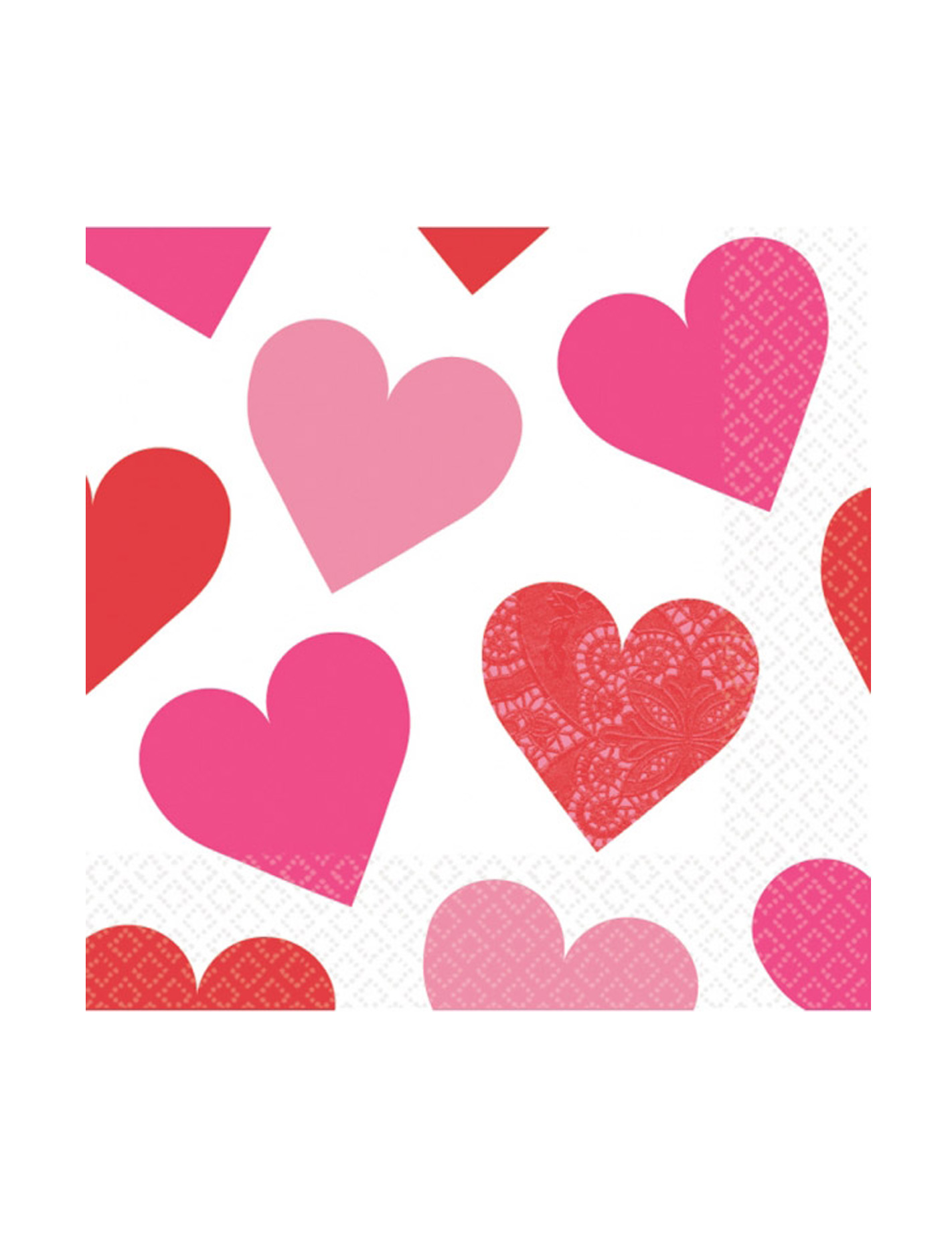 16 Petites Serviettes en papier Saint-Valentin 25 x 25 cm